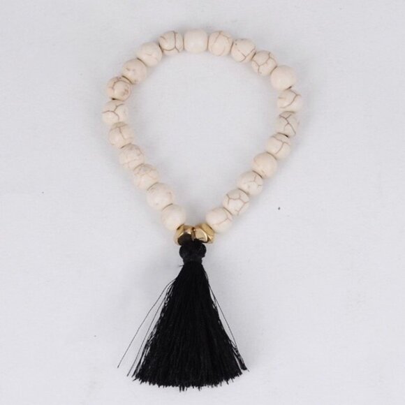 White Turquoise Tassel Bracelet 2 for $15 - Picture 3 of 4